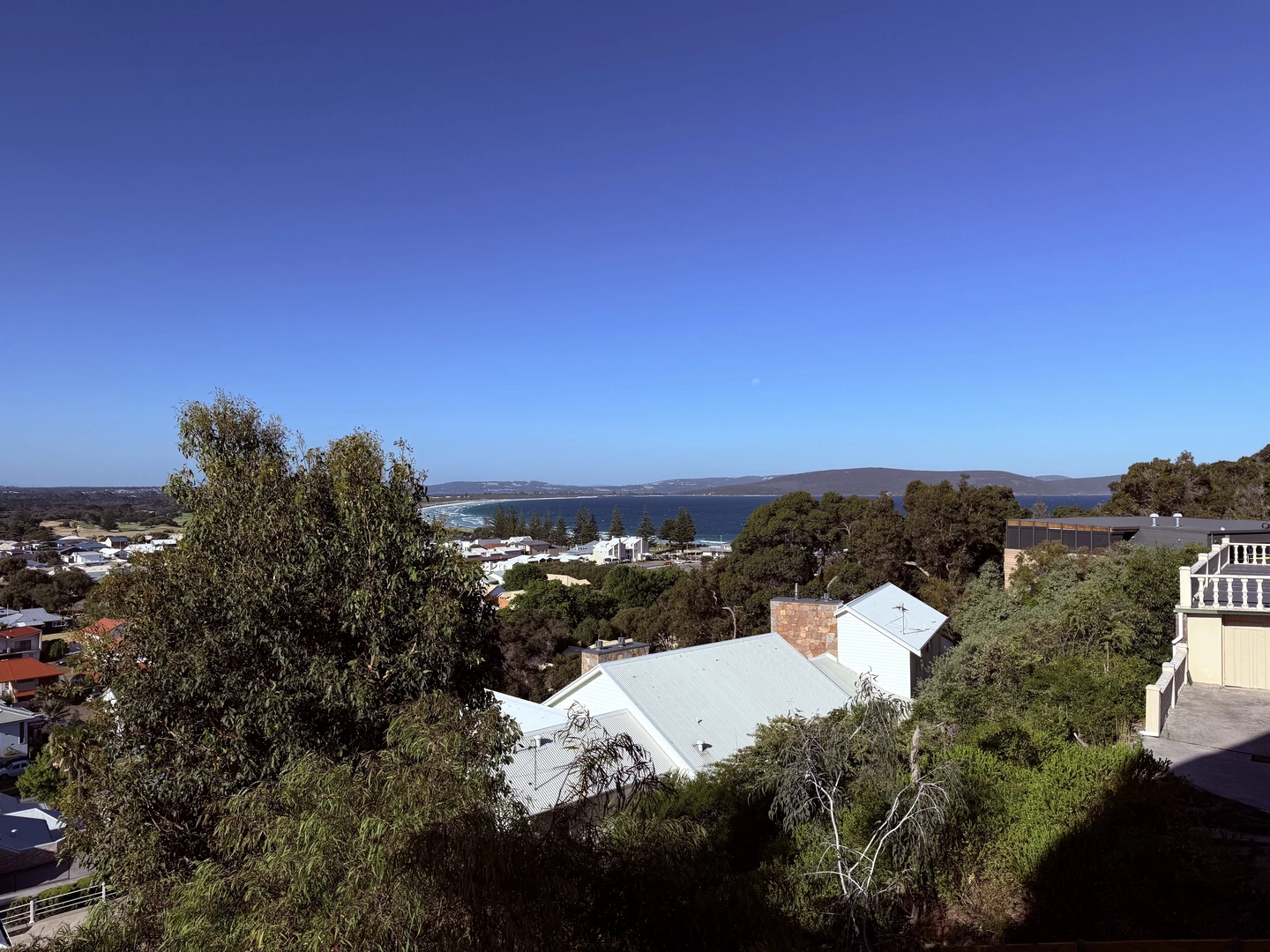A view with the crescent shaped beach at Albany
